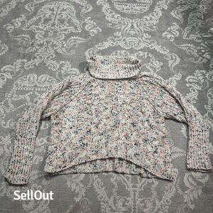 Moon & Madison Women's Cowl Neck Chunky Knit Sweater Multicolor M